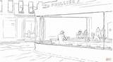 Hopper Nighthawks Ausmalbild sketch template