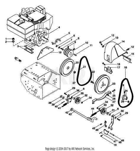 ariens    st hp tec  blower parts diagram  engine  belt drive