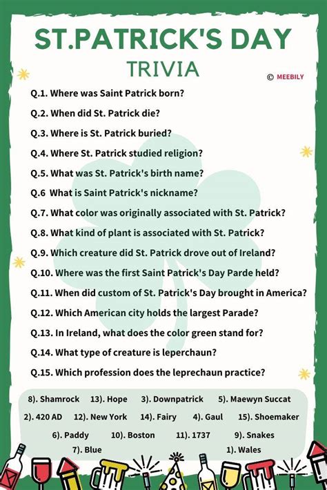 printable st patricks day trivia questions  answers manda