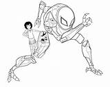 Spider Verse Coloring Pages Man Into Parker Peni Sp Dr Printable Ii Print sketch template