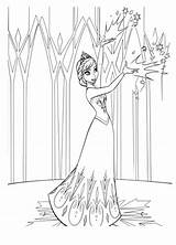 Coloring Elsa Frozen Pages Queen Disney Kids Coronation Template sketch template