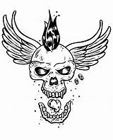 Coloring Pages Skull Tattoo Wings Tatouage Skeleton Tattoos Adults Tatoo Punk Coloriage Crane Squelette Printable Adult Ailes Mandala Comments Visit sketch template