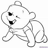 Pooh Bear Winnie Baby Coloring Pages Drawing Disney Clipart Eeyore Gif Tigger Friends Printables Crawling Cliparts Clip Stencils Piglets Cartoon sketch template