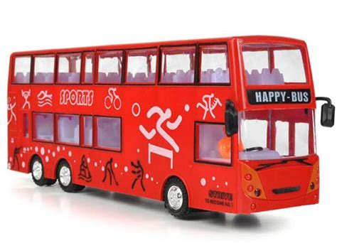 happy bus theme red kids plastic double decker bus toy dbt ezbustoyscom