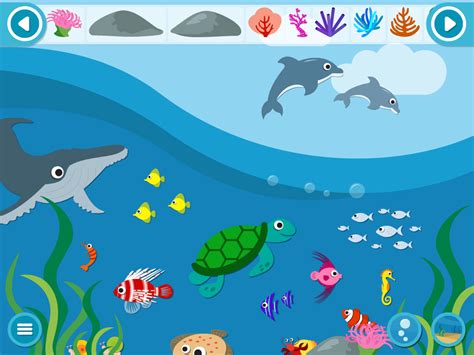 sea   scene educational sticker apps  children