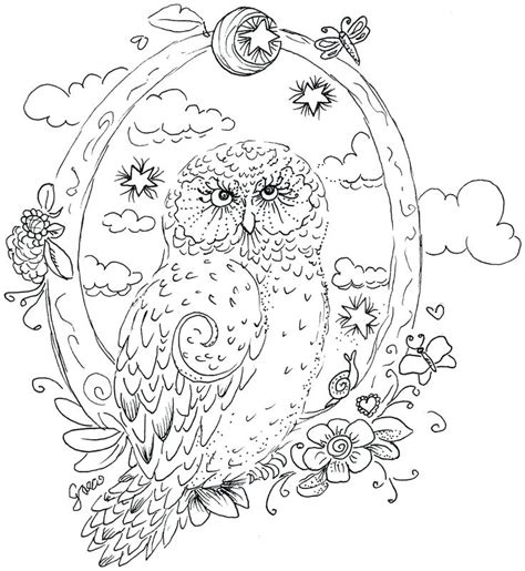 owl coloring pages  adults  getdrawings