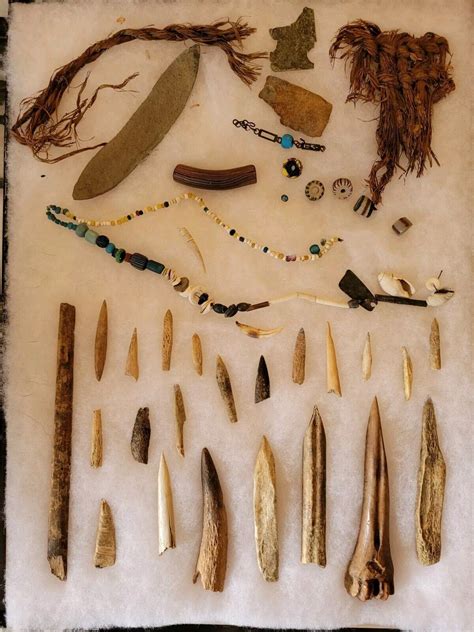 Collection Of Trade Beads Copper Bone Awls Idaho Authentic Arrowheads