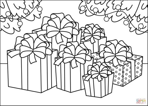christmas gift coloring page  printable coloring pages