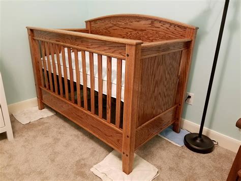 red oak convertible crib handmade crafts howto diy bed woodworking plans woodworking table