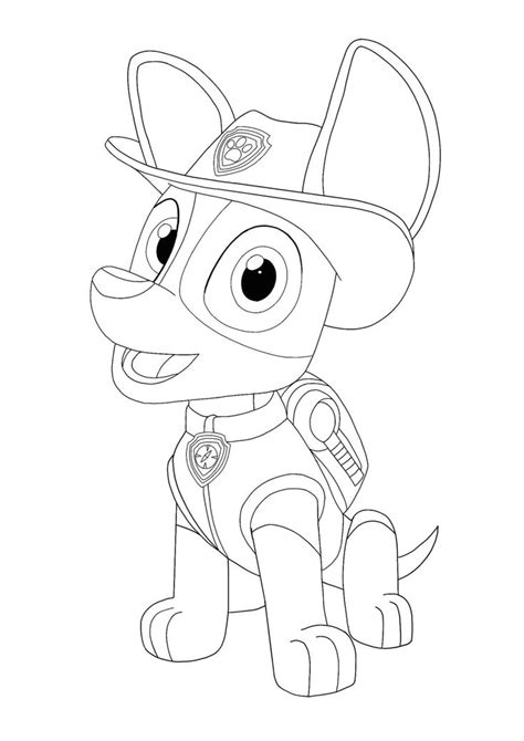 paw patrol tracker coloring pages cong chua