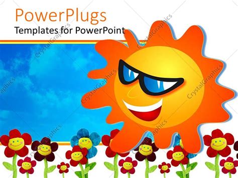 Powerpoint Template Fun Depiction Of Happy Smiling Sun