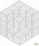 Mandalas Imprimer Geometrische Cubos Geometrico Cubi Supercoloring Coloriages Geometrici Kleurplaat Kleurplaten Printen Carré Geométrico Muster Malvorlagen Geometrie Ausdrucken Ausmalbild Cubes sketch template