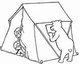 Camping Coloring Pages Tent Kids Printable Sheets Bear Print Fun Adult Coloringfolder sketch template