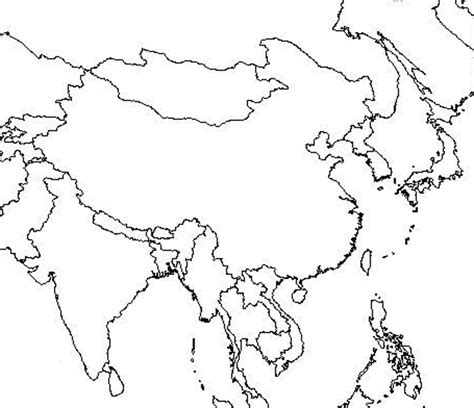 blank map  asia printable printable maps