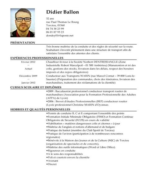cv chauffeur livreur exemple cv chauffeur livreur livecareer