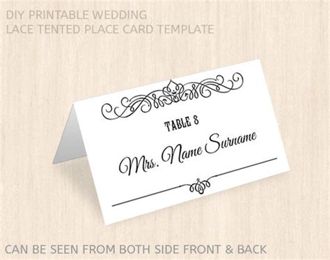 items similar  printable wedding place card templatename place card