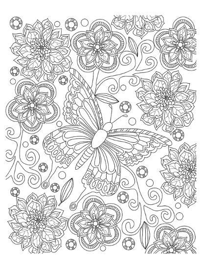 floral butterfly coloring art prints allposterscom