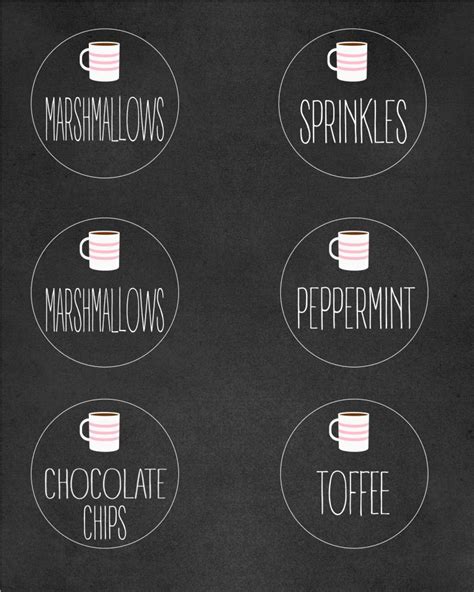 hot chocolate bar  instant  printables crisp collective