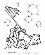 Coloring Iwo Jima Harbor Pearl Ww2 Pages History Flag Marine Raising Drawing War Battle Kids Usa Drawings Easy Printables American sketch template