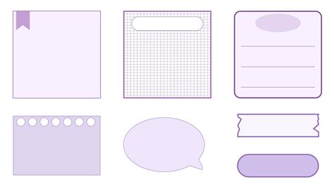 set   cute purple planner template notepad memo grid paper