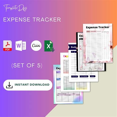 expense tracker template blank printable  word excel templateminute