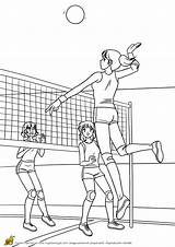 Volleyball Jeux Olympiques Volley Voleibol Colorear Volleybal Hugolescargot Kleurplaat Desenho Joueuses Joueurs Coloriages Colouring Sportifs Badminton Cantinho Adas Olimp Kleurplaten sketch template