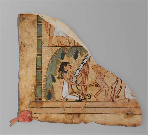 Fragment Of A Leather Hanging With An Erotic Scene New Kingdom
