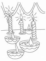 Diwali Coloring Pages Drawing Printable Happy Sketch Kids Diya Candle Lamp Colouring Print Activities Printables Draw Template Color Craft Board sketch template