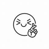 Fingers Wishing Luck Emojiguide sketch template