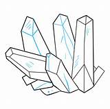 Crystals Draw Crystal Drawing Easy Step Tutorial sketch template
