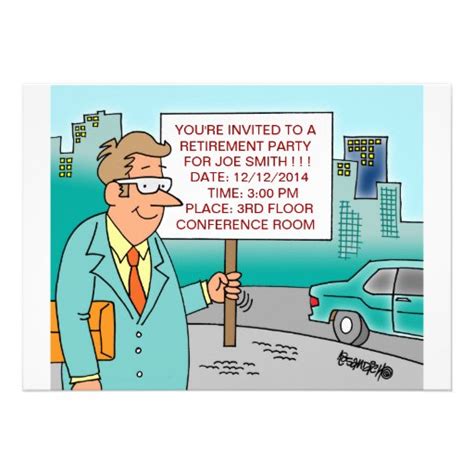 funny cartoon retirement invitations