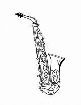 Saxophone Coloring Instrument Drawing Pages Musical Instruments Music Sketch Violin Flute Piccolo Kids Jazz Sax Classic Saxophones Colouring Printable Tattoos sketch template