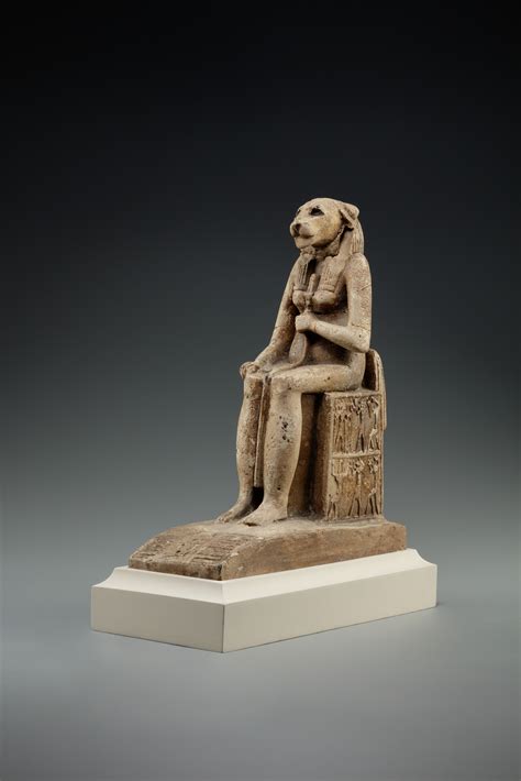 bastet on a throne decorated with the decans third intermediate