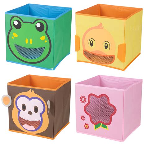 kids animal toy storage box  woven fabric collapsible organiser childrens ebay