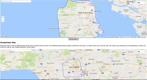 size comparison between san francisco and los angeles r mapporn
