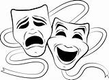 Theatre Mask Masks Tragedy Laugh sketch template