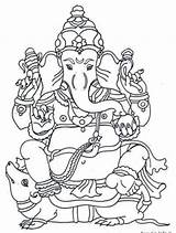 Ganesha Coloring Lord Pages Drawing Hindu Ganesh Elephant Ganapati Clipart Kids God Arts Crafts Festival Murugan Gods Temple Goddess Diwali sketch template