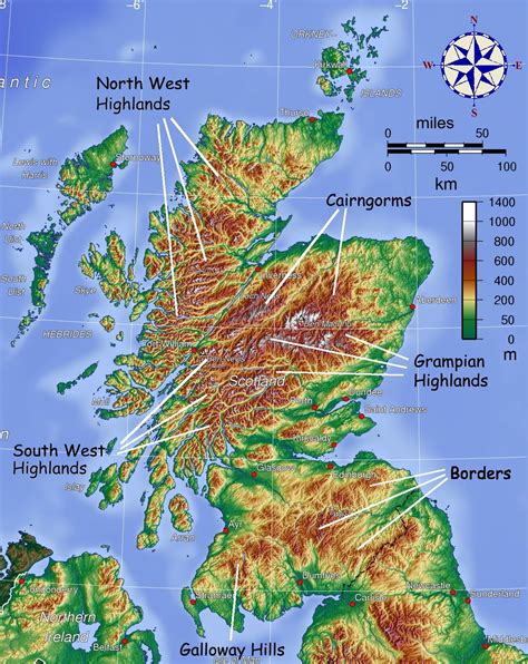 map showing mountainous areas  scotland map scotland west island