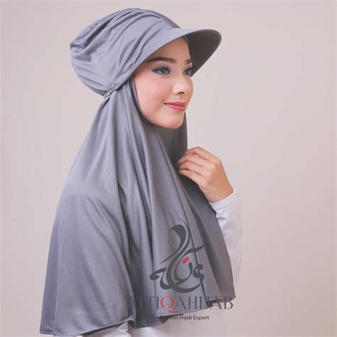 turban topi instan grey baju muslim gamis modern