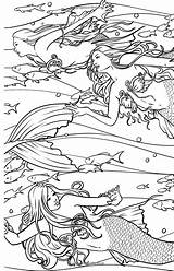 Coloring Pages Mermaid Mermaids Fantasy Adult Selina Book Elf Fairy Fenech Mystical Cloudfront sketch template