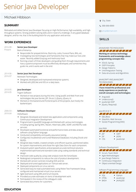 resume sample java developer java developer qwikresume resumes