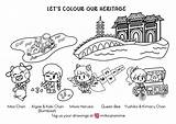 Colouring Singapore Sheet Version Simple Bicentennial sketch template