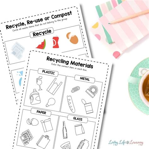 recycling worksheets  kindergarten