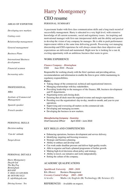 award winning ceo resume templates