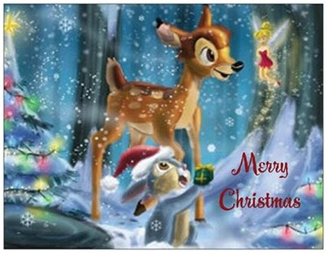 20 Christmas Bambi Thumper Tinkerbell Disney Greeting Flat