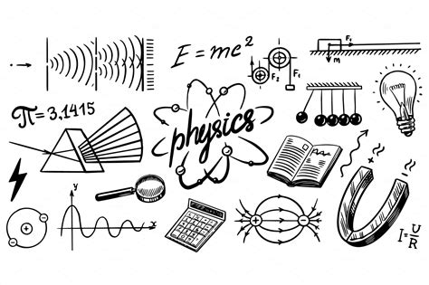 physics icons school symbols education illustrations creative market