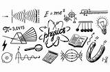 Physics Symbols Icons School Vector Graphics sketch template