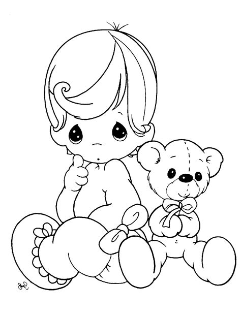 precious moments sitting   cute doll coloring pages precious
