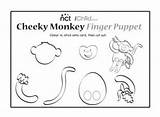 Finger Monkeys Cheeky Puppet sketch template