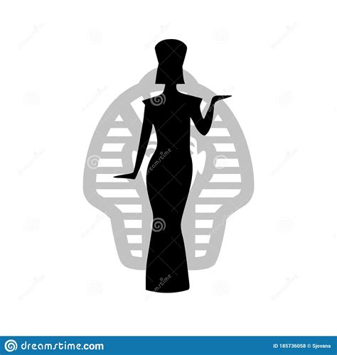 Egyptian Silhouette Icon Queen Nefertiti Cleopatra Icon